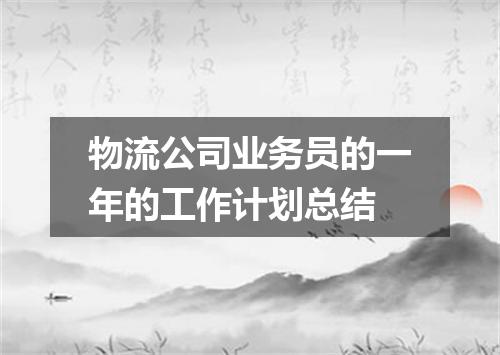 物流公司业务员的一年的工作计划总结