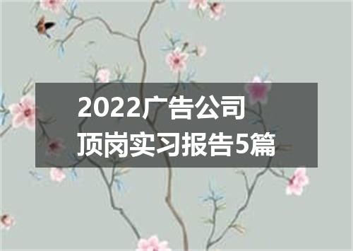 2022广告公司顶岗实习报告5篇