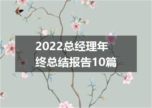 2022总经理年终总结报告10篇