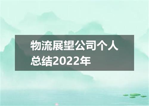 物流展望公司个人总结2022年