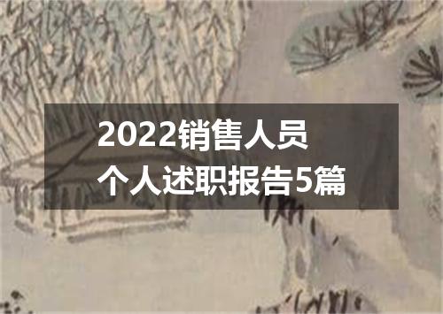 2022销售人员个人述职报告5篇