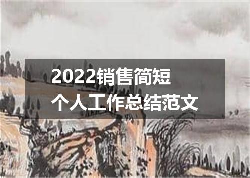 2022销售简短个人工作总结范文