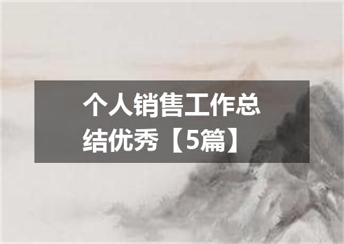 个人销售工作总结优秀【5篇】
