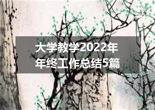大学教学2022年年终工作总结5篇