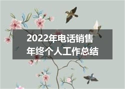 2022年电话销售年终个人工作总结