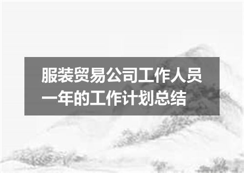 服装贸易公司工作人员一年的工作计划总结