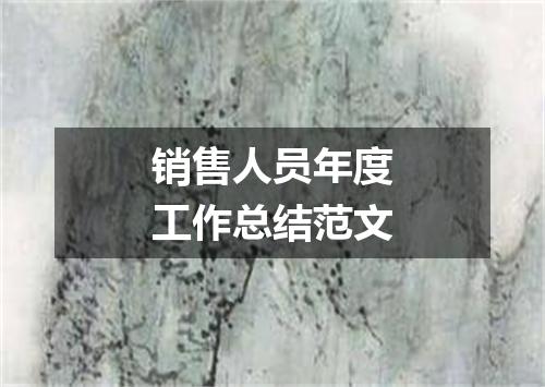 销售人员年度工作总结范文