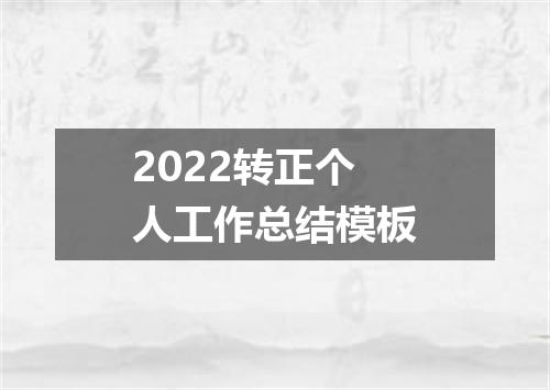 2022转正个人工作总结模板