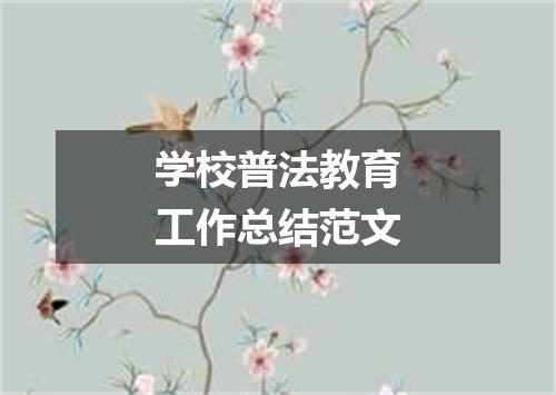 学校普法教育工作总结范文