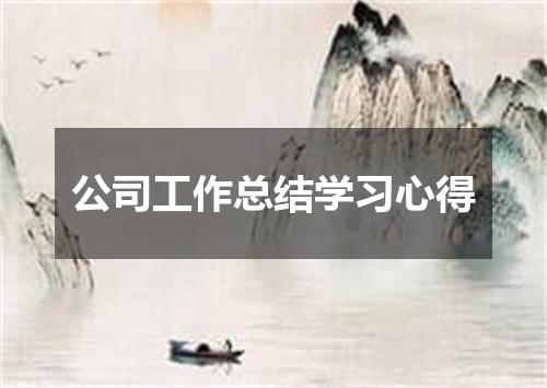 公司工作总结学习心得