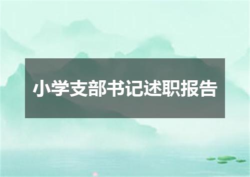小学支部书记述职报告