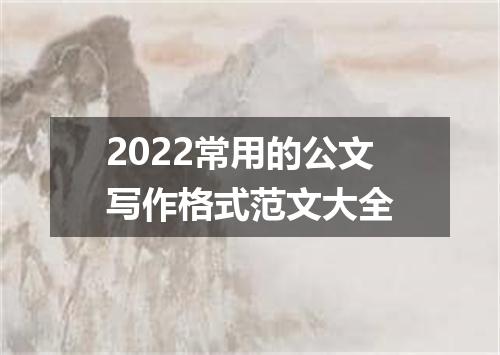 2022常用的公文写作格式范文大全