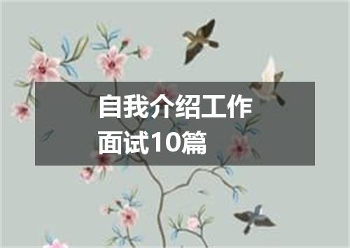 自我介绍工作面试10篇