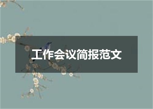 工作会议简报范文
