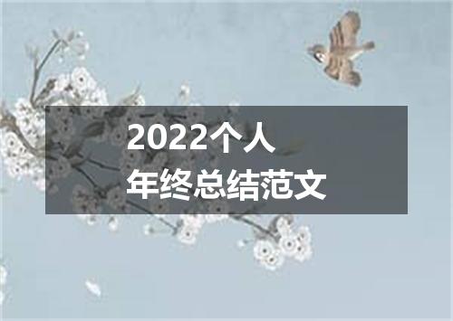 2022个人年终总结范文
