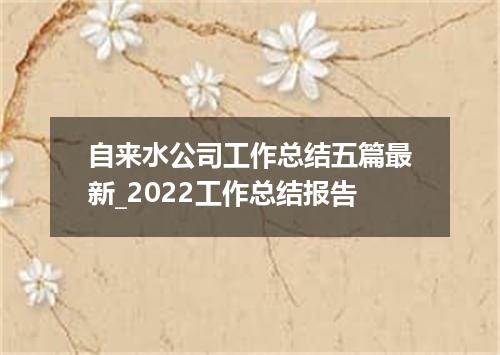 自来水公司工作总结五篇最新_2022工作总结报告