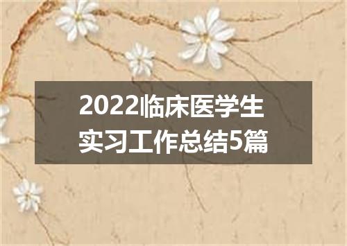 2022临床医学生实习工作总结5篇