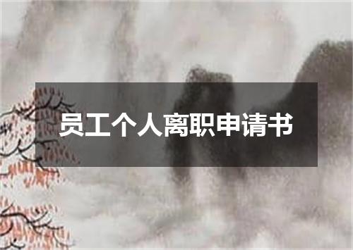 员工个人离职申请书