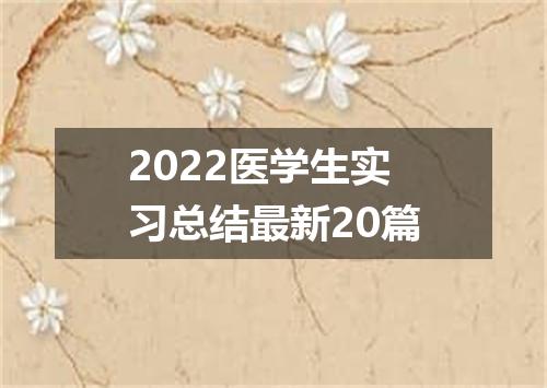 2022医学生实习总结最新20篇