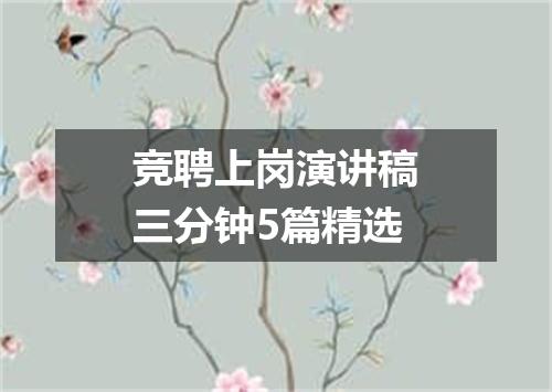 竞聘上岗演讲稿三分钟5篇精选