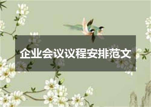 企业会议议程安排范文
