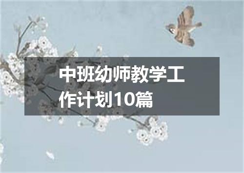 中班幼师教学工作计划10篇