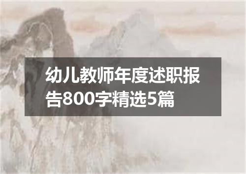 幼儿教师年度述职报告800字精选5篇
