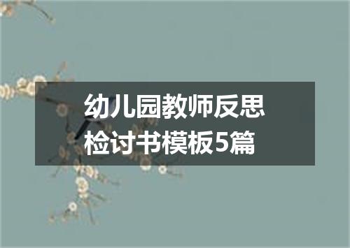 幼儿园教师反思检讨书模板5篇
