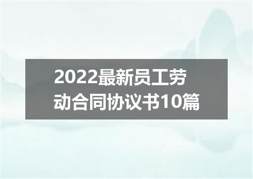 2022最新员工劳动合同协议书10篇
