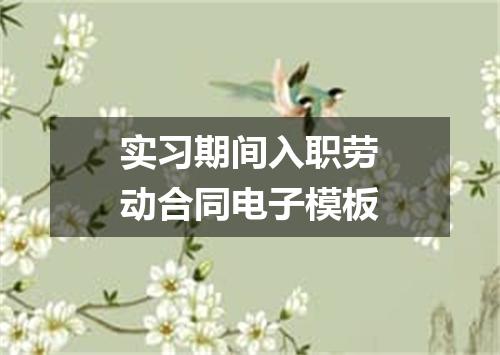 实习期间入职劳动合同电子模板