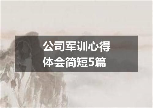 公司军训心得体会简短5篇