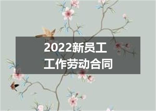 2022新员工工作劳动合同