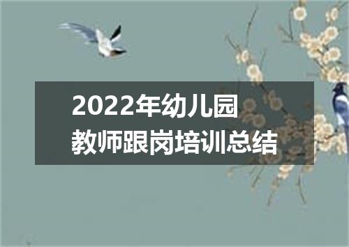 2022年幼儿园教师跟岗培训总结