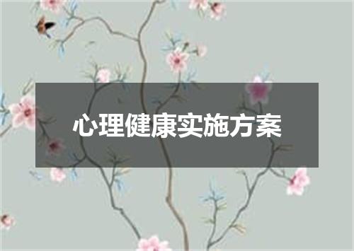 心理健康实施方案