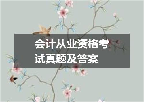 会计从业资格考试真题及答案
