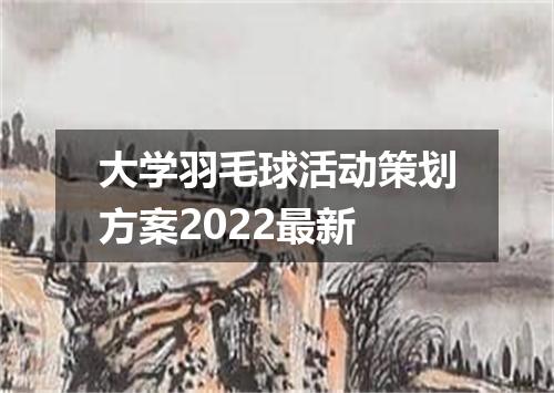 大学羽毛球活动策划方案2022最新