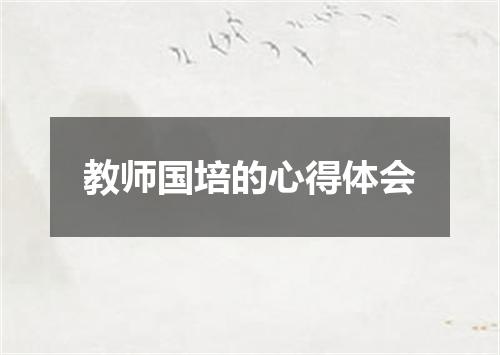 教师国培的心得体会