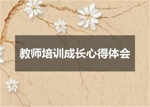 教师培训成长心得体会