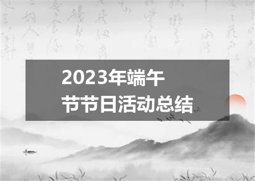 2023年端午节节日活动总结