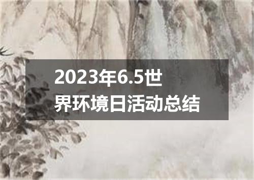 2023年6.5世界环境日活动总结