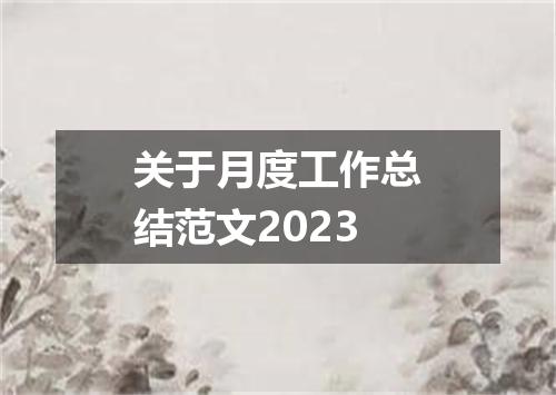 关于月度工作总结范文2023