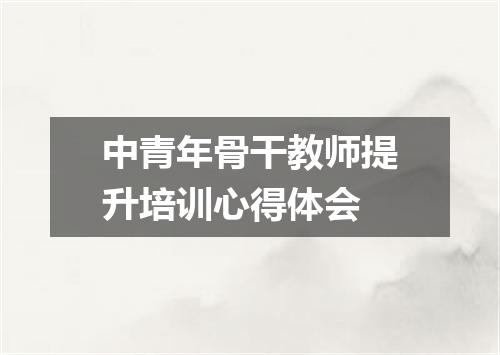 中青年骨干教师提升培训心得体会