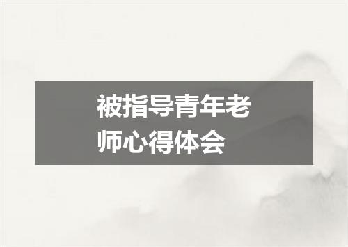 被指导青年老师心得体会