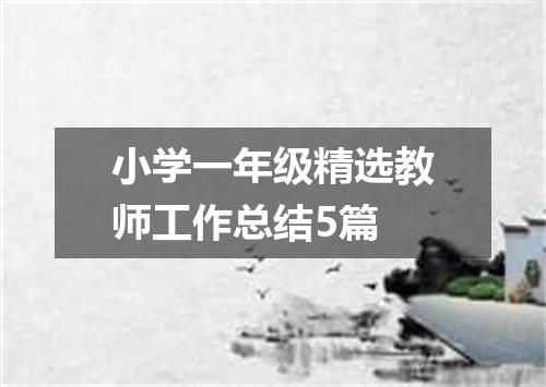 小学一年级精选教师工作总结5篇