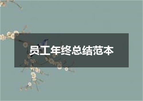 员工年终总结范本