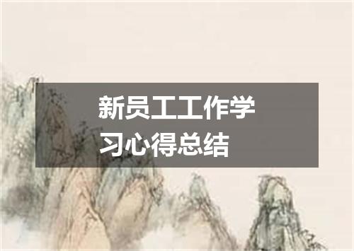 新员工工作学习心得总结