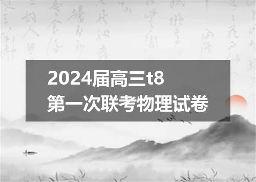 2024届高三t8第一次联考物理试卷