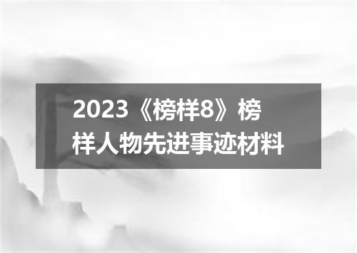 2023《榜样8》榜样人物先进事迹材料
