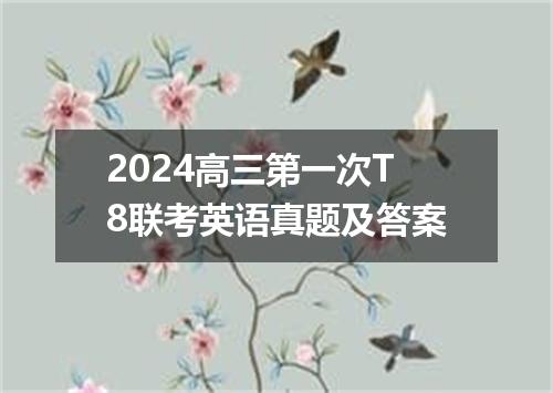 2024高三第一次T8联考英语真题及答案