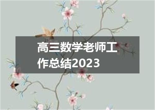 高三数学老师工作总结2023